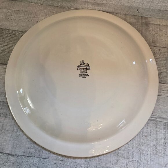 Churchill Blue Willow Round Platter 12.5" England Microwave & Dishwasher Safe - Picture 3 of 5